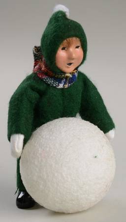 Winter Outdoor Activities Toddler With Snowball-Green Suit - No Box