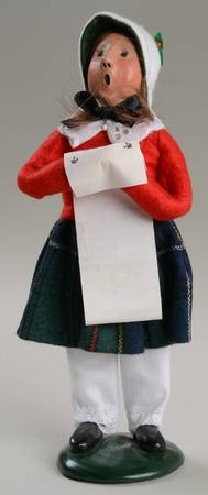 Traditional Assorted Carolers Girl With Music-Red Coat - Nb784, No Box