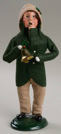 Traditional Assorted Carolers Boy With Bell-Green Coat - Nb783, No Box