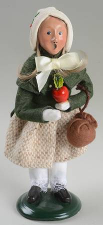 Traditional Assorted Carolers Girl With Apple-Green Coat - Nb767, No Box