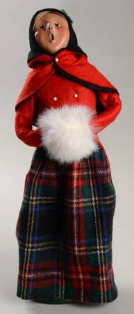Traditional Assorted Carolers Woman With Muff-Red Coat - Nb856, No Box