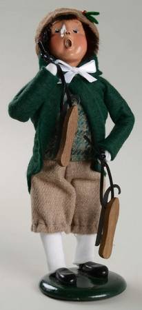 Traditional Assorted Carolers Victorian Boy With Ice Skates - Nb839, No Box