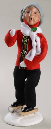Traditional Assorted Carolers Boy Skating-Grey Cap - Nb716, No Box