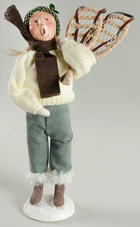 Traditional Assorted Carolers Woman With Snowshoes - No Box
