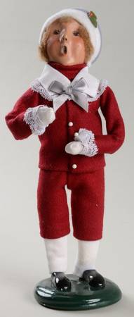 Victorian Assorted Carolers Boy In Red Suit - No Box