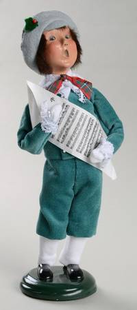 Victorian Assorted Carolers Boy With Music-Green Suit - No Box
