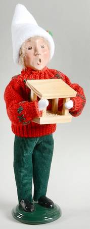 Traditional Assorted Carolers Boy With Bird Feeder - No Box