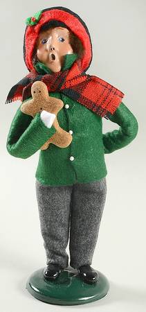Traditional Assorted Carolers Boy With Gingebread Green Coat - Nb1037, No Box