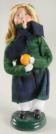 Traditional Assorted Carolers Girl With Fruit-Orange - Nb936, No Box