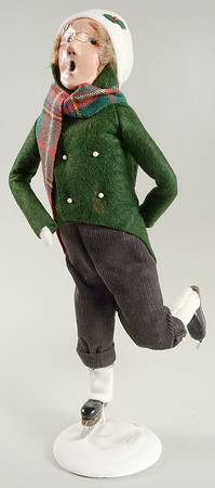 Winter Outdoor Activities Skater Man-Green Coat - No Box
