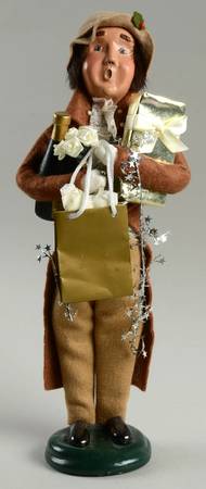 Traditional Assorted Carolers Shopper Man With Champagne - Nb943, No Box
