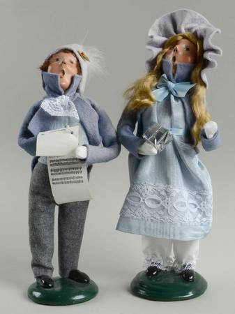Traditional Assorted Carolers Boy With Music & Girl With Gift-Pair - Nb941, No Box