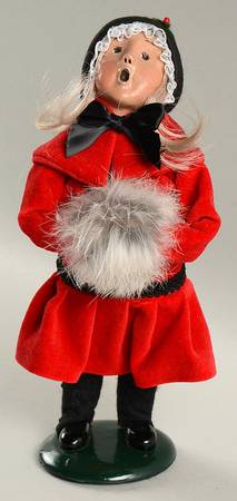 Traditional Assorted Carolers Girl With Red Dress And Muff - Nb644, No Box