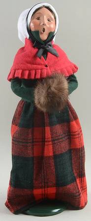 Traditional Assorted Carolers Woman With Muff-Red - No Box Nb1207