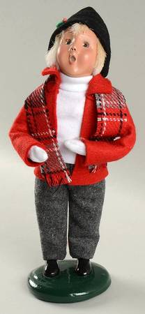 Traditional Assorted Carolers Boy In Red Coat And Black Hat - Nb1021, No Box