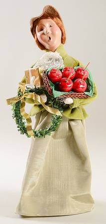 Traditional Assorted Carolers Victorian Shopper Woman W/ Candy Apples - Nb990, No Box