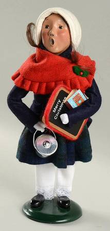 Traditional Assorted Carolers School Girl-Blue Coat Red Shawl - Nb1019, No Box