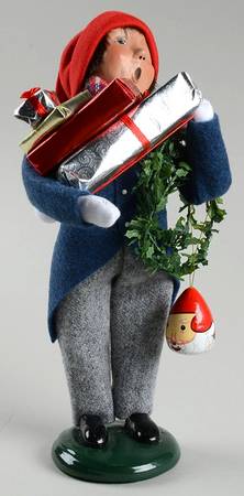Traditional Assorted Carolers Boy Shopper With Presents And Ornament - Nb953, No Box