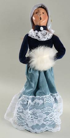 Traditional Assorted Carolers Victorian Woman With White Muff-Blue - Nb1011, No Box