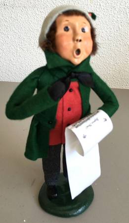 Traditional Assorted Carolers Boy With Music-Green Coat - Nb974, No Box