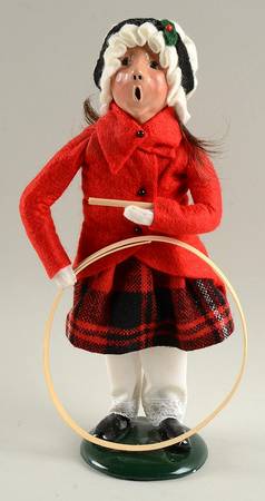 Traditional Assorted Carolers Girl With Hoop-Red Coat - Nb975, No Box