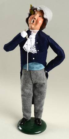 Traditional Assorted Carolers Victorian Man With Pocket Watch-Blue - Nb1084, No Box