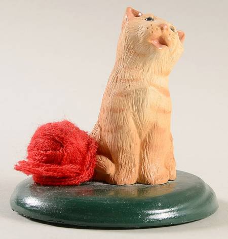 Singing Cats Orange Tabby With Yarn - No Box