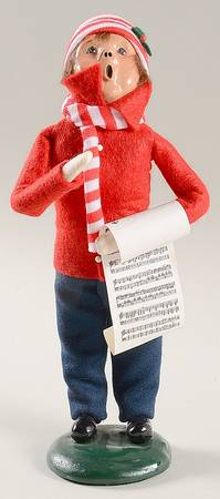 Traditional Assorted Carolers Boy With Music-Red Coat - Nb981, No Box