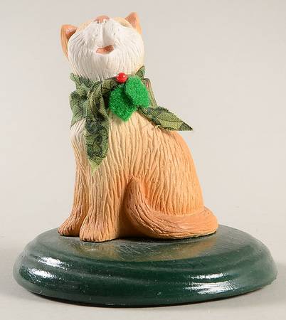 Singing Cats Orange Cat With Green Scarf - No Box