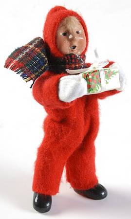 Traditional Assorted Carolers Toddler With Gift-Red Snowsuit - Nb938, No Box