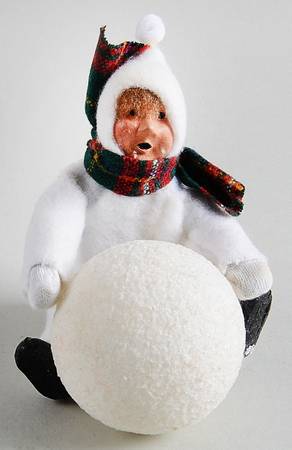 Winter Outdoor Activities Toddler With Snowball-White Suit - No Box 108