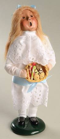 Spring & Summer Carolers Girl In White Dress With Basket Of Cooki - No Box