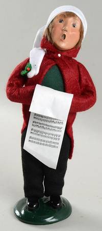 Traditional Assorted Carolers Boy With Music-Red Coat - No Box