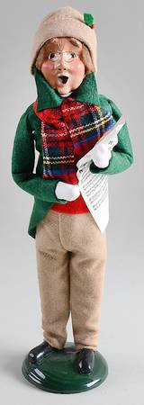 Traditional Assorted Carolers Man With Music-Green Coat - Nb1110, No Box