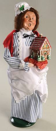 Specialty Carolers Woman With Gingerbread House - No Box