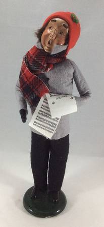 Traditional Assorted Carolers Man With Music-Grey Coat Glasses - Nb330, No Box