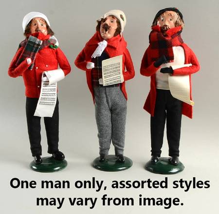 Traditional Assorted Carolers Mustache Man With Music-Red Coat - Nb847, No Box