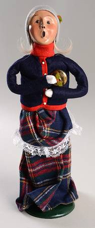 Traditional Assorted Carolers Woman With Bell-Blue Coat - Nb1071, No Box
