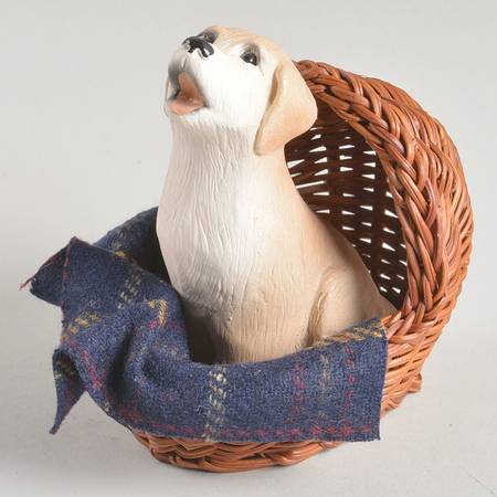 Singing Dogs Yellow Labrador In Basket - No Box