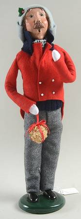 Traditional Assorted Carolers Man With Bird Seed Ornament-Red Coat - No Box Nb1178