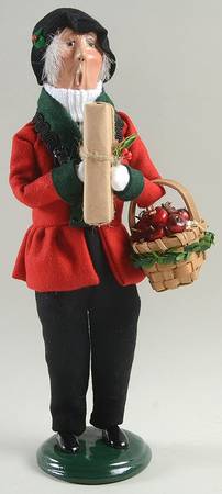 Traditional Assorted Carolers Shopper Grandfather With Apples-Red - No Box Nb1177