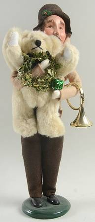 Victorian Assorted Carolers Shopper Man With Teddy Bear-Gifts-Garlan - No Box