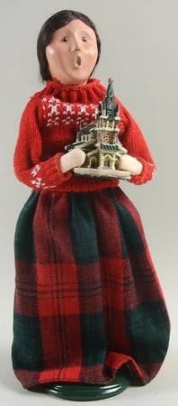 Traditional Assorted Carolers Woman With Village House/Church - Nb1101, No Box