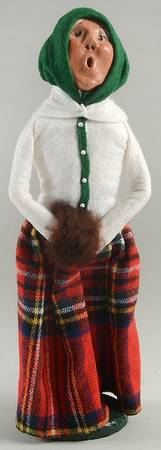 Traditional Assorted Carolers Woman With Muff- White - No Box