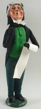 Traditional Assorted Carolers Grandfather Green Vest And White Bowtie  - No Box
