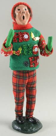 Traditional Assorted Carolers Man In Ugly Sweater-Ho-Ho-Ho - No Box