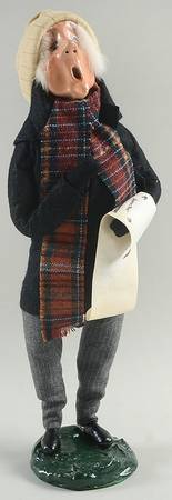 Traditional Assorted Carolers Grandfather With Music-Black Coat - No Box