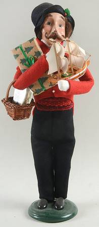 Traditional Assorted Carolers Shopper Man With Toy Sailing Ship - No Box Nb1227