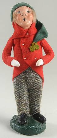Traditional Assorted Carolers Boy In Red Coat Green Cap - No Box Nb1279