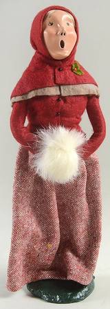 Traditional Assorted Carolers Woman With Muff-Red Outfit - No Box Nb1312